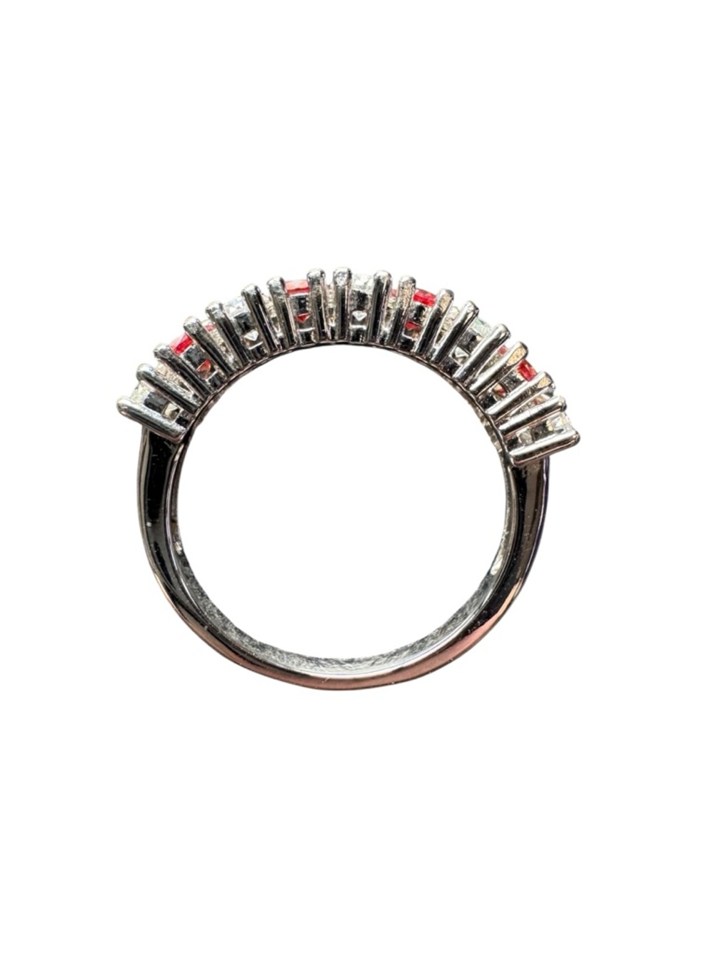 2.34 ct Red & White Moissanite Ring - Picture 2 of 4